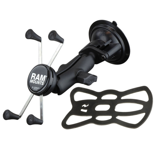 RAM Mounts RAP-B-166-2-A-UN7U X-Grip Phone Mount with RAM Twist-Lock Low  Profile Suction Base with Short Arm for Vehicle Windshields