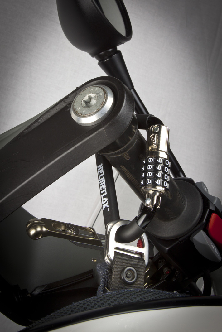 HELMETLOK Motorcycle Helmet Carabiner Combination Lock Helmetlok