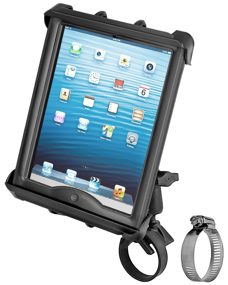 RAM Mount Motorcycle Handlebar 10" Tablet Mount Heavy Duty Case ATV Strap