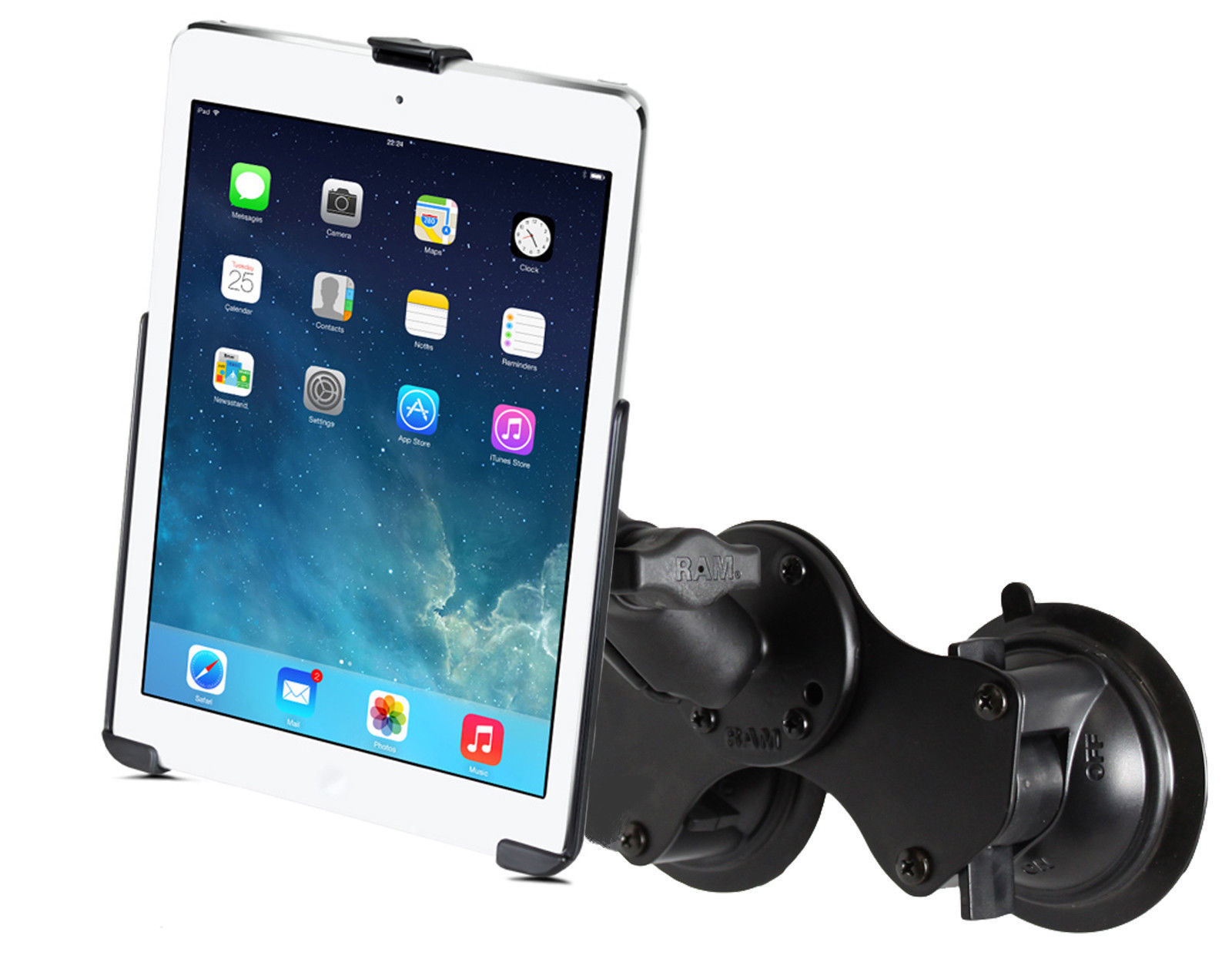 RAM Mount Dual Suction Cup Mount iPad Air 1 & 2, iPad Pro 9.7 iPad 5