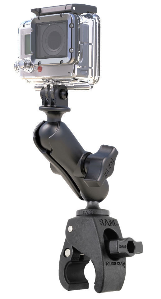 RAM Mounts RAM Motorcycle M8 Handlebar Clamp Short Arm Camera Mount for GoPro Hero 