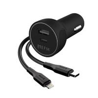 Dual Port Car Charger With Type C to Lightning Cable 57W