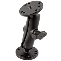 RAM Mount Flat Surface Mount Double Clamp Arm with 2x Round Base  