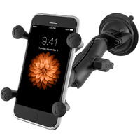 RAM Mount Windscreen Suction Cup Car Mount with X-Grip for iPhone 11 Pro Max, XS Max, 8 Plus etc with Tether - RAM-B-166-UN10U
