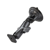 RAM Mount Twist Lock Suction Cup with Double Socket Arm and Diamond Base Adapter