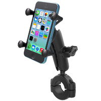 RAM Mount Universal X-Grip Cradle for Small Phones with Large RAM Torque Motorcycle Handlebar Rail Base - RAM-B-408-112-15-UN7U 